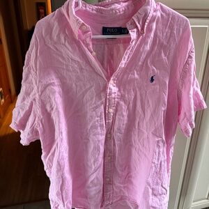 Ralph Lauren Casual Button Down Linen Shirt Pink (XL)